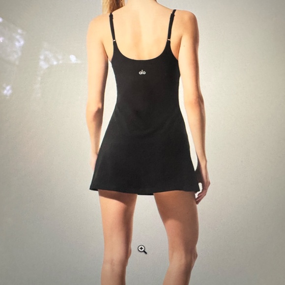 Alo Alosoft Encore Tennis Dress, Black, XS - Picture 3 of 7